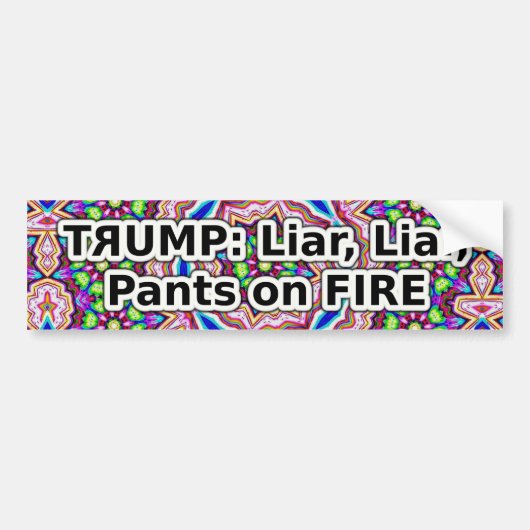 Trump liar liar pants on fire bumper sticker (Voorkant)