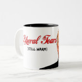 Trump liberale tranen tweekleurige koffiemok (Voorkant links)