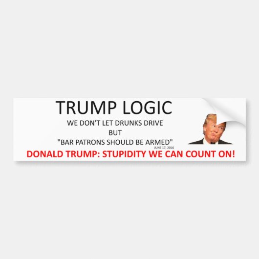 Trump Logic Bumpersticker (Voorkant)
