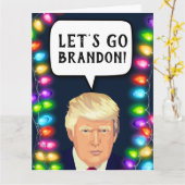 TRUMP LOPEN WE BRANDON! KERSTKAARTEN KAART (Gele Bloem)