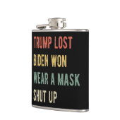 Trump Lost Biden Won Draag een masker Heupfles (Links)