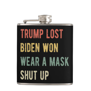 Trump Lost Biden Won Draag een masker Heupfles