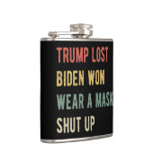 Trump Lost Biden Won Draag een masker Heupfles (Rechts)
