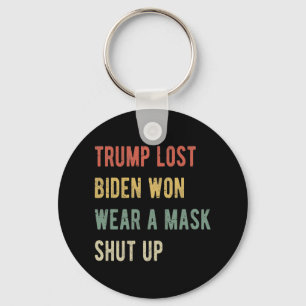 Trump Lost Biden Won Draag een masker Sleutelhanger