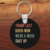 Trump Lost Biden Won Draag een masker Sleutelhanger (Voorkant)