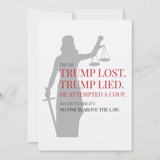 Trump Lost niemand boven de wet Kaart (Voorkant)