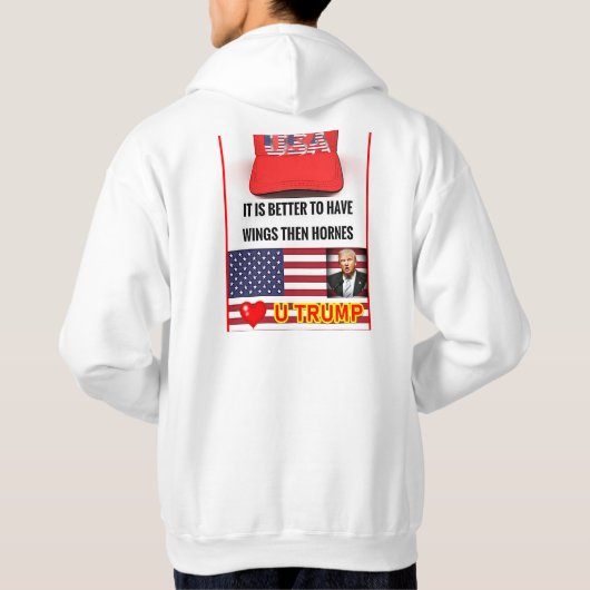Trump Lover Mannen Basic Hooded Sweatshirt (Achterkant)