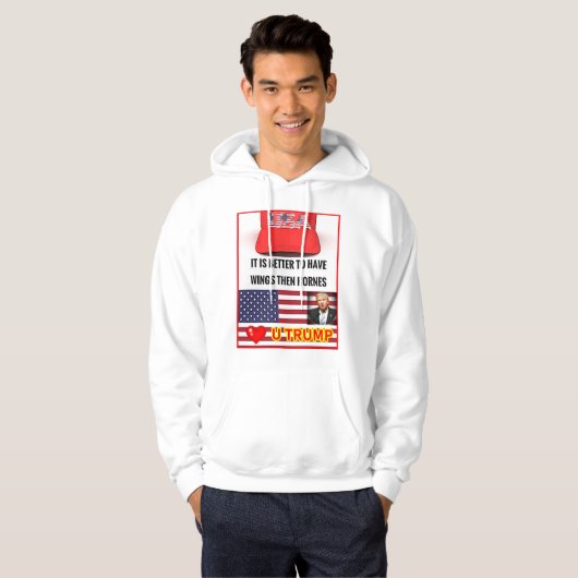 Trump Lover Mannen Basic Hooded Sweatshirt (Voorkant volledig)