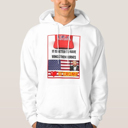 Trump Lover Mannen Basic Hooded Sweatshirt (Voorkant)