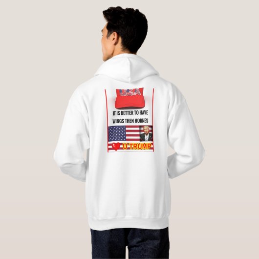 Trump Lover Mannen Basic Hooded Sweatshirt (Achterkant volledig)