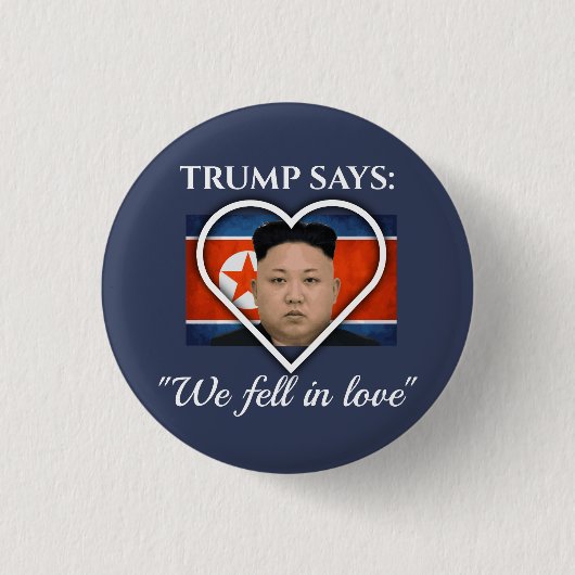 Trump Loves Kim Jong Un Ronde Button 3,2 Cm (Voorkant)