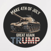 Trump Maak 4 juli weer groot met het leger Labels (Design 1)