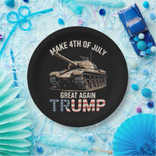 Trump Maak 4 juli weer groot met het leger Papieren Bordje
