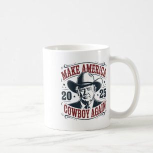 Trump Maak Amerika 2025 Cowboy Weer Grappig Vintag Koffiemok