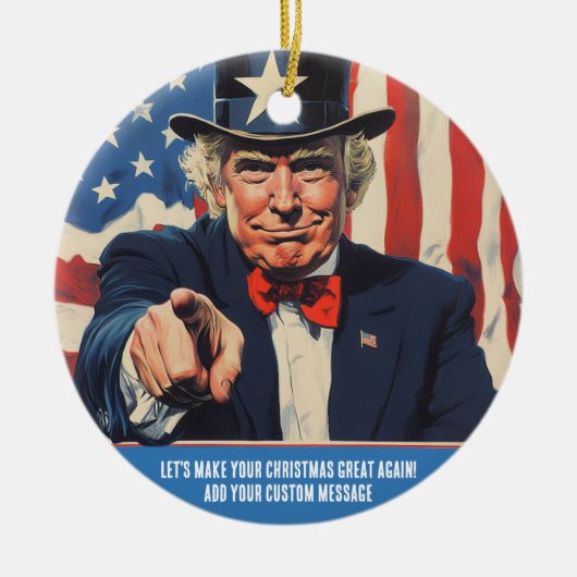 Trump, maak je kerst weer geweldig! keramisch ornament (Voorkant)