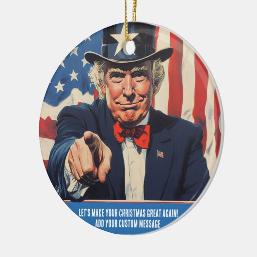 Trump, maak je kerst weer geweldig! keramisch ornament (Links)