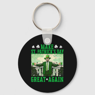Trump Maak St Patrick's Day Geweldig Weer Klaver T Sleutelhanger