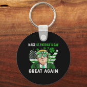 Trump Maak St. Patrick's Day Weer Groot Grappig Tr Sleutelhanger (Voorkant)