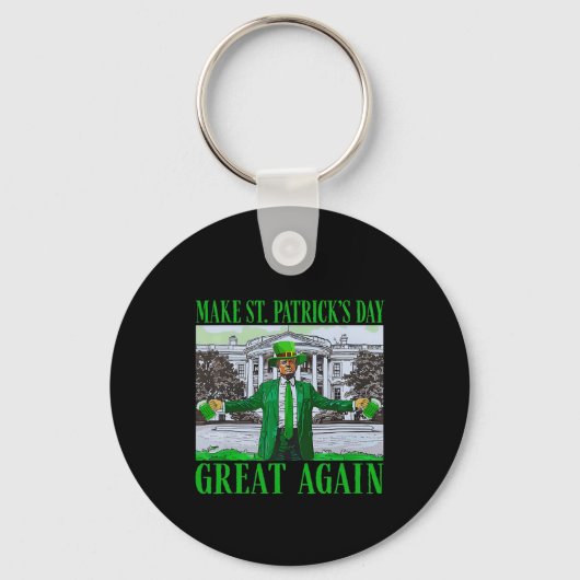 Trump Maak St. Patrick's Day Weer Groot Grappig Tr Sleutelhanger (Voorkant)