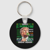 Trump Maak St. Patrick's Day Weer Groot Iers-Ameri Sleutelhanger (Voorkant)