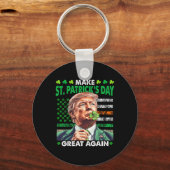 Trump Maak St. Patrick's Day Weer Groot Iers-Ameri Sleutelhanger (Voorkant)