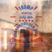 Trump maakt 4 juli Indy Day opnieuw MAGA MAHA DOGE Raamsticker (Vel 2)