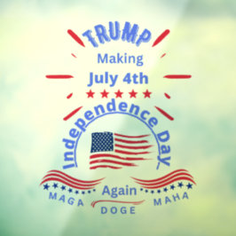 Trump maakt 4 juli Indy Day opnieuw MAGA MAHA DOGE Raamsticker