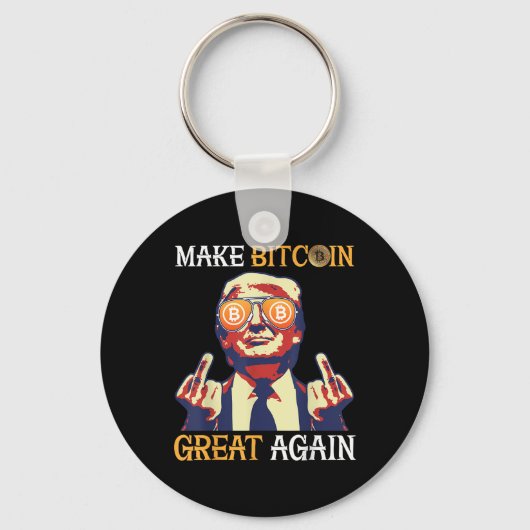 Trump maakt Bitcoin weer geweldig Sleutelhanger (Voorkant)