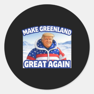 Trump maakt Groenland weer groot Trump in Amerikaa Ronde Sticker