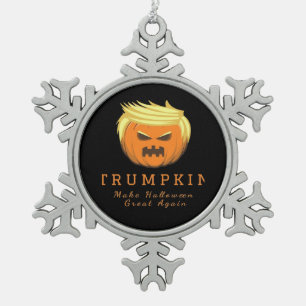 Trump maakt Halloween weer geweldig - griezelig gr Tin Sneeuwvlok Ornament