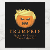 Trump maakt Halloween weer geweldig - griezelig gr Wijn Etiket (Enkel label)