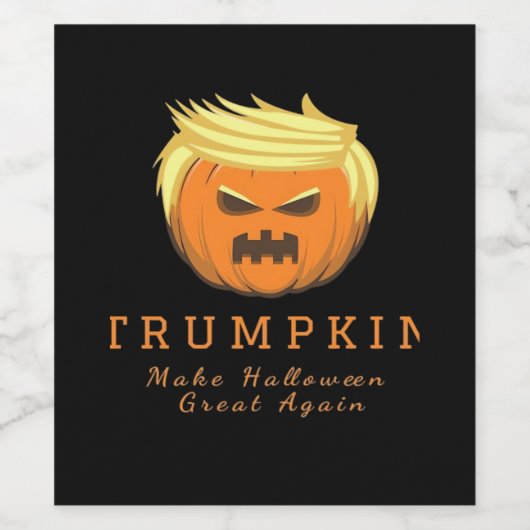 Trump maakt Halloween weer geweldig - griezelig gr Wijn Etiket (Enkel label)