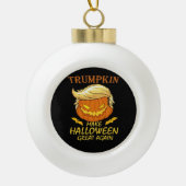Trump maakt Halloween weer geweldig - Retro Pumpki Keramische Bal Ornament (Voorkant)