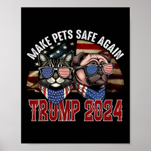 Trump Maakt Huisdieren Veilig Tegen Grappige Red O Poster
