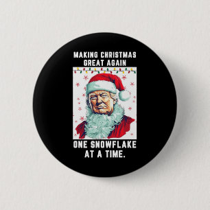 Trump maakt kerst weer een sneeuwvlok ronde button 5,7 cm