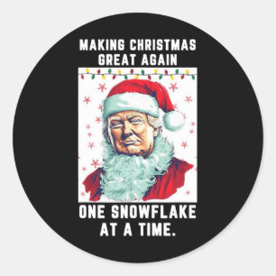 Trump maakt kerst weer een sneeuwvlok ronde sticker