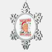 Trump maakt kerst weer geweldig, Donald Trump Tin Sneeuwvlok Ornament (Rechts)