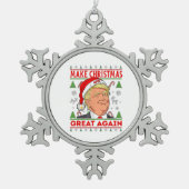 Trump maakt kerst weer geweldig, Donald Trump Tin Sneeuwvlok Ornament (Voorkant)