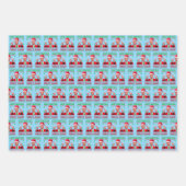 Trump maakt kerst weer geweldig, goudblauw en roze inpakpapier vel (Voorkant)