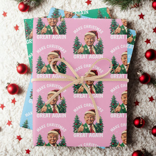 Trump maakt kerst weer geweldig inpakpapier vel