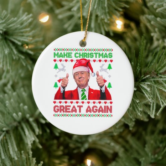 Trump maakt kerst weer geweldig keramisch ornament (Boom)