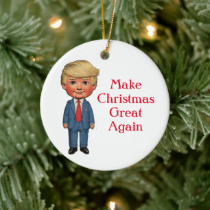 Trump maakt kerst weer geweldig keramisch ornament