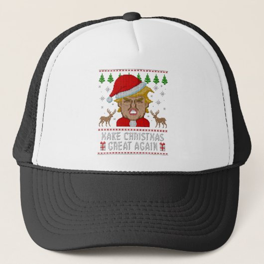 Trump maakt kerst weer geweldig, lomp Sweater Trucker Pet (Voorkant)