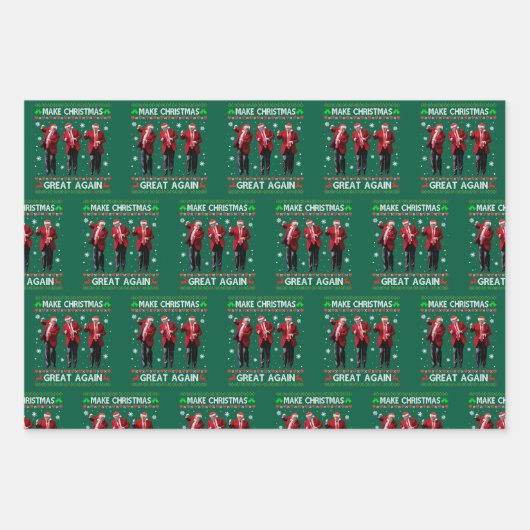 Trump maakt kerst weer geweldig Trump Santa Dance Inpakpapier Vel (Voorkant 3)