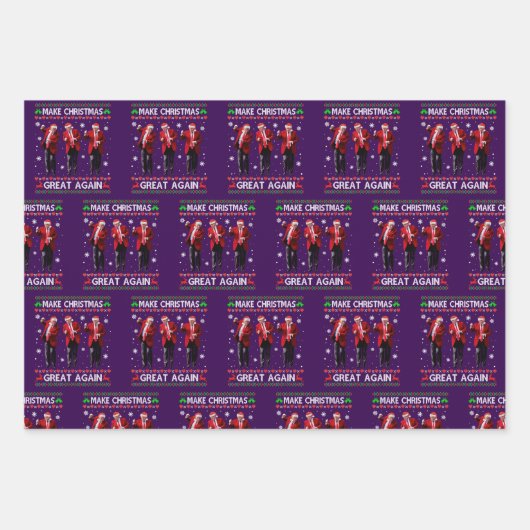 Trump maakt kerst weer geweldig Trump Santa Dance Inpakpapier Vel (Voorkant 2)
