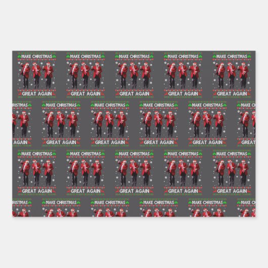 Trump maakt kerst weer geweldig Trump Santa Dance Inpakpapier Vel (Voorkant)