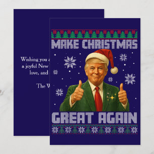 Trump maakt kerst weer mooi donkerblauw feestdagenkaart