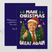 Trump maakt kerst weer mooi donkerblauw feestdagenkaart (Voorkant / Achterkant)