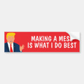 Trump maakt politieke cartoon bumpersticker (Voorkant)