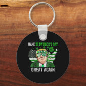 Trump Maakt St. Patrick's Day Weer Groot Grappig T Sleutelhanger (Voorkant)